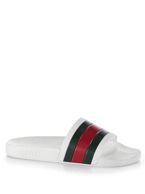 gucci pursuit 72 white slide|Gucci slides saks fifth.